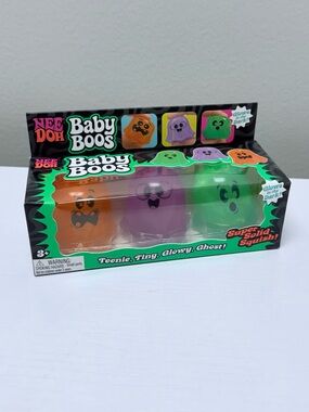 NEEDOH Baby Boos Glow in the Dark Ghost Squish Trio - Orange, Purple, Green